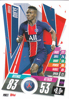 Idrissa Gueye Paris Saint-Germain 2020/21 Topps Match Attax CL #PSG11